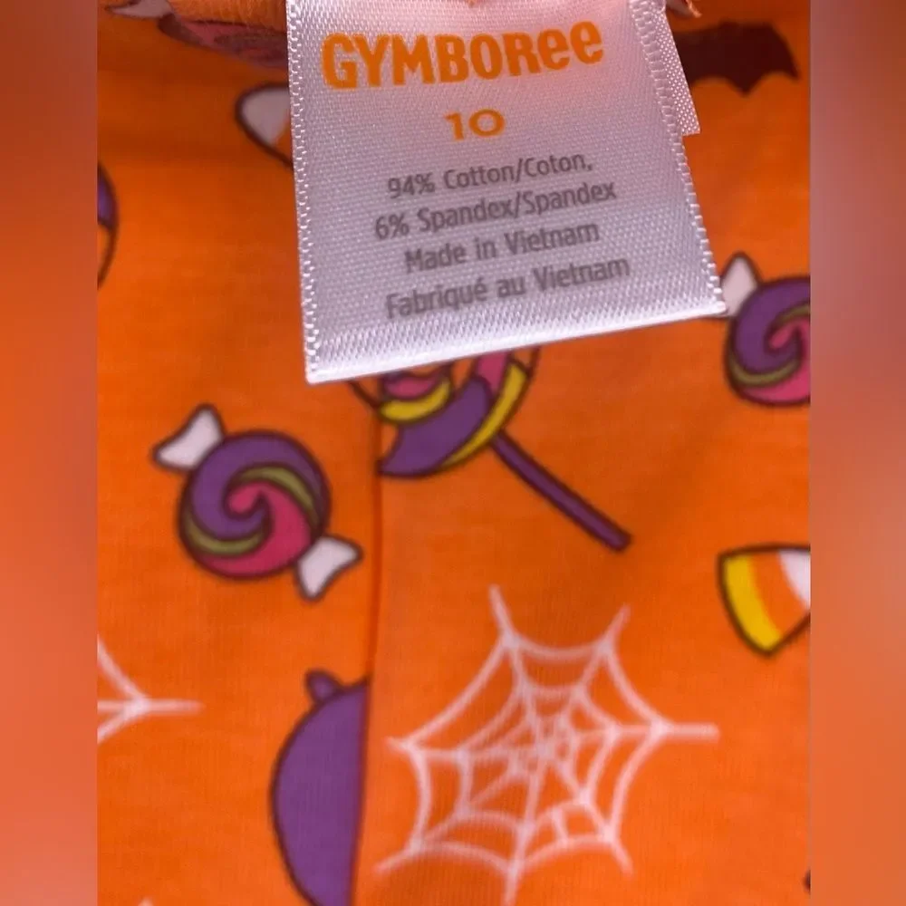 Gymboree Girl Halloween Orange Multi Print Trick or Treat Leggings Size 10